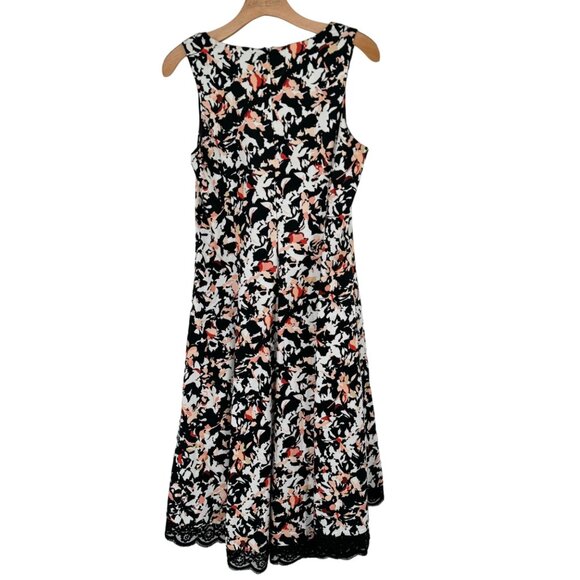 White House Black Market Womens Dress Size 8 Floral Print Sleeveless  Lace Trim - Picture 8 of 13